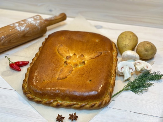 Пирог с картофелем и грибами
