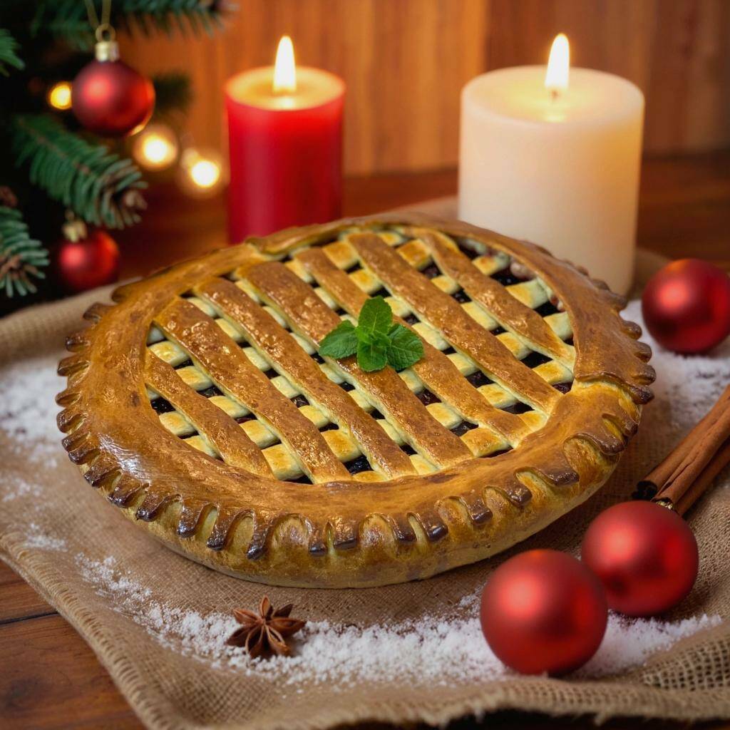 Рождественский пирог с брусникой, апельсином и пряностями