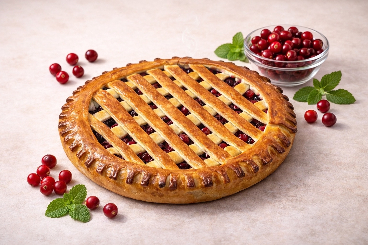 Пирог с клюквой