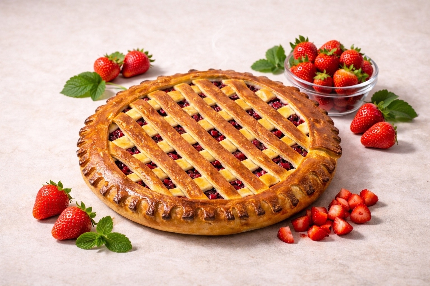 Пирог клубничный